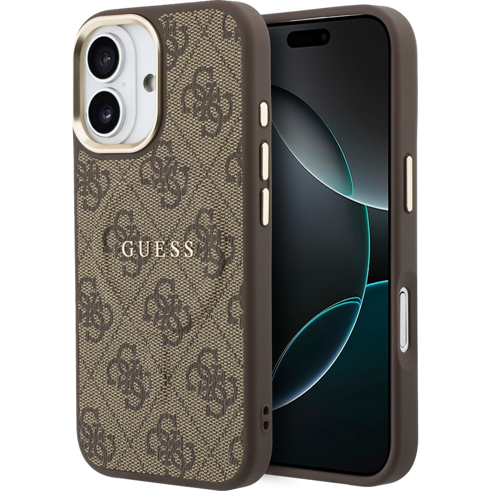 Etui Guess Hardcase 4G Classic MagSafe do iPhone 17, brązowe.